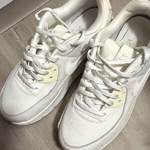 Nike Cream and White Athletic Shoes